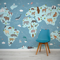 Animal Kingdom Atlas Blue In Room With Blue Chair