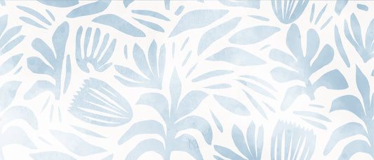 Blomma Blue and White Watercolour Abstract Flower Full Artwork