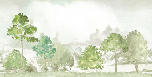 Cotswold - Watercolour Country Field Wallpaper Mural