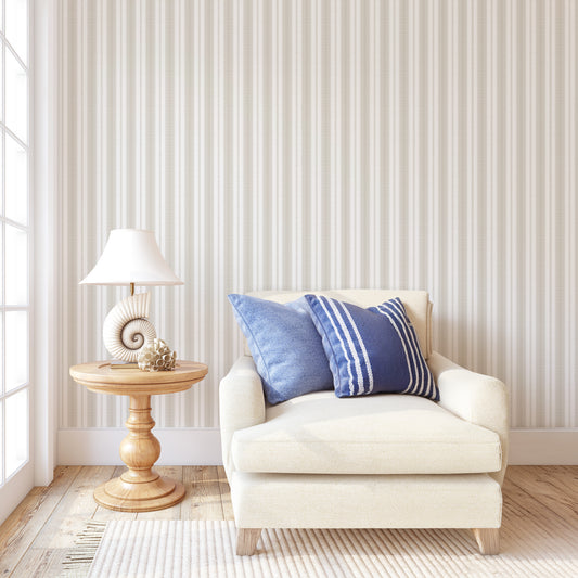 Fisher - New England Green Stripe Wallpaper