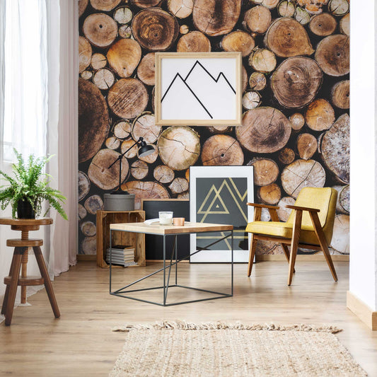 Acton sawn wood wallpaper mural | WallpaperMural.com