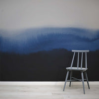 Scandinavian Blue Ombre Watercolour Ombre Wallpaper Mural by WallpaperMural.com