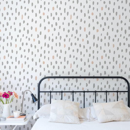 Dotty Wallpaper Mural in a bedroom setting | WallpaperMural.com
