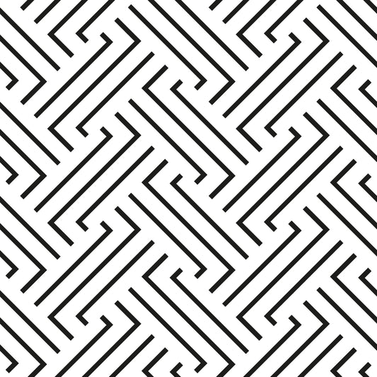 Jigu Black and White Geometric Pattern Full Artwork