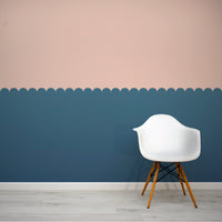 Scallops Wallpaper Mural with White Chair