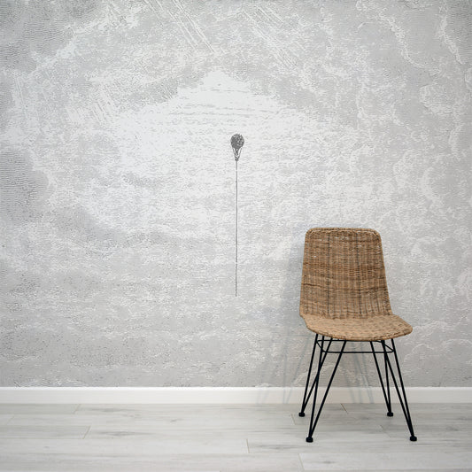 Theo Cloud - Grey Etched Hot Air Balloon Sky Wallpaper Mural