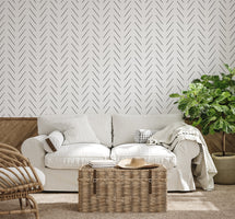 Nuolet Wallpaper by WallpaperMural herringbone scandi line art interior design 