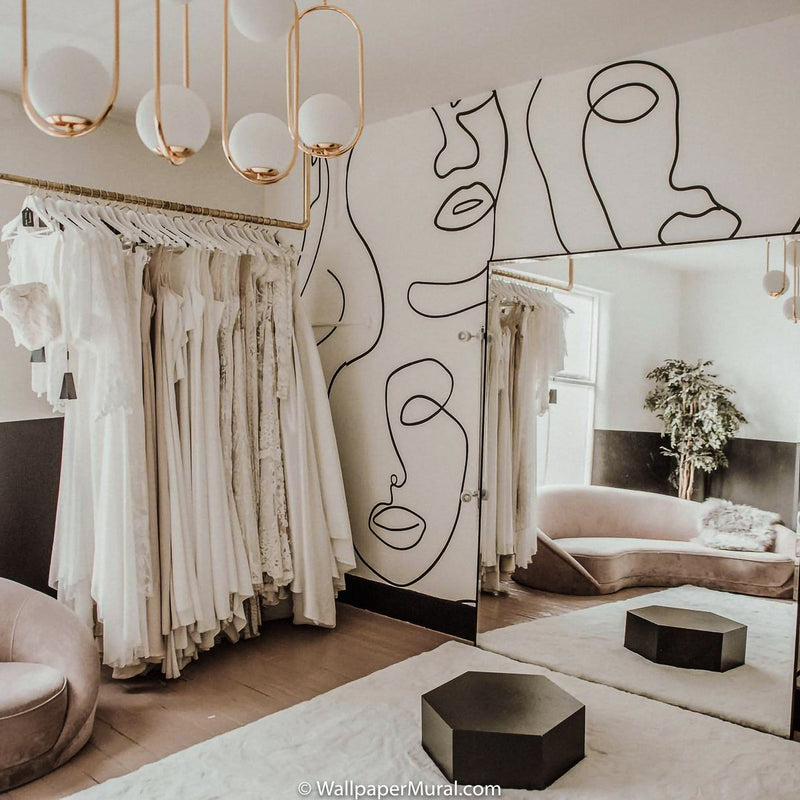 Robyn wallpaper mural in a wedding shop