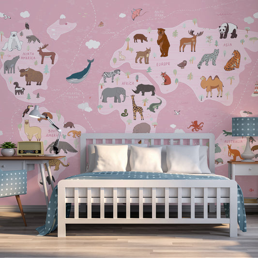 Animal Kingdom Atlas Opel Pink In Bedroom With Baby Blue Polka Dots