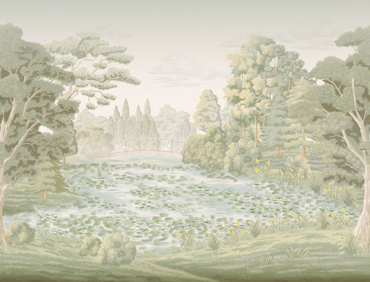 Arlo - Soft Watercolor Countryside Scene Wallpaper Mural Full Artwork