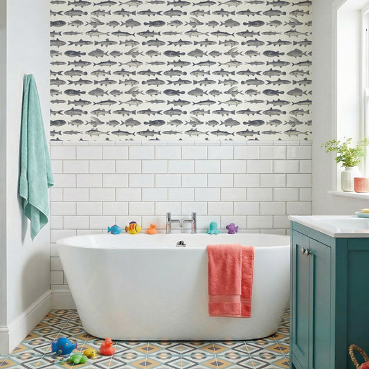 Jules - Vintage Nautical Fish Wallpaper Mural