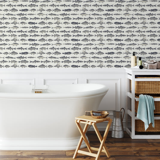 Jules - Vintage Nautical Fish Wallpaper Mural