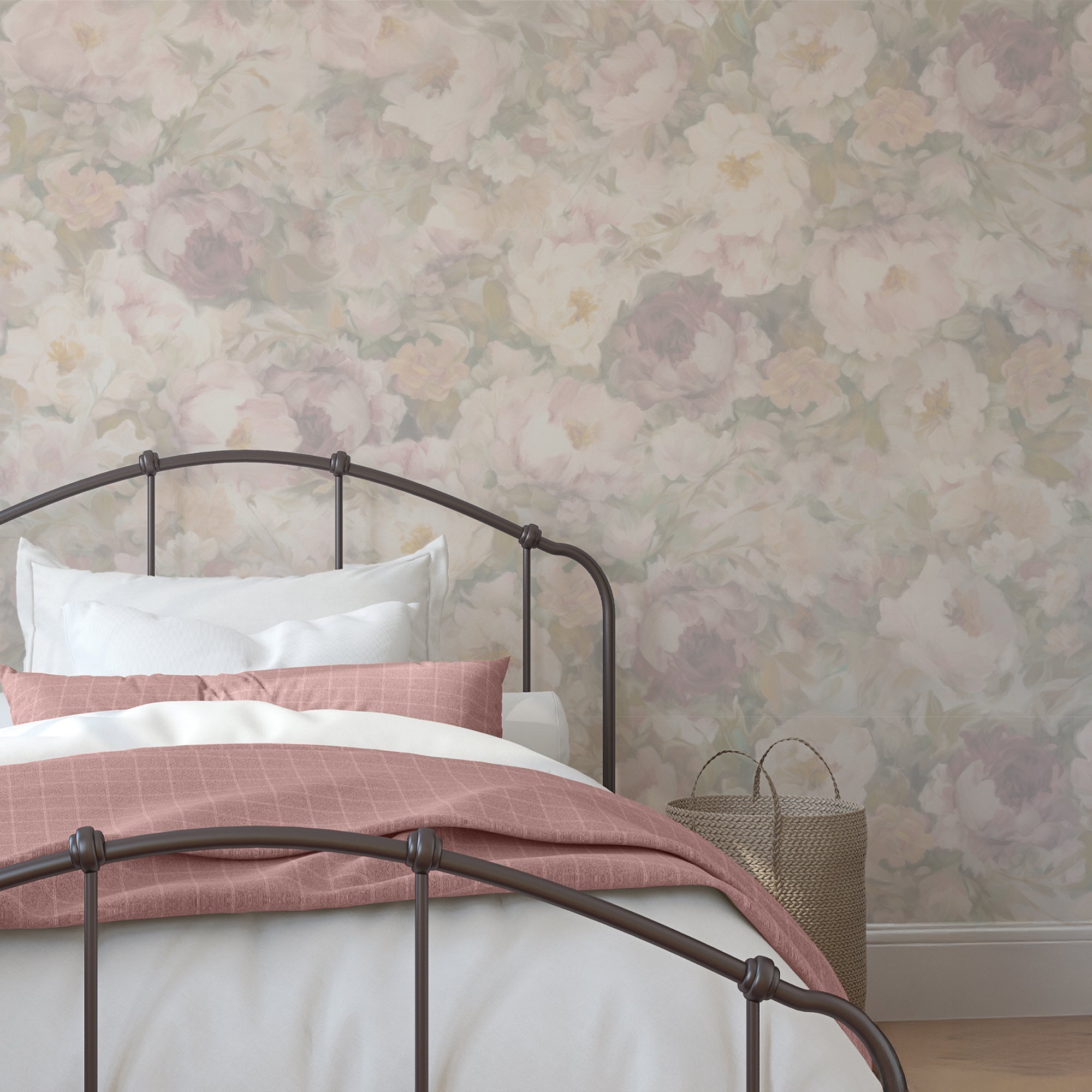 Wall Mural - Pastel Rose - Traditional Wallpaper (Paste-the-wall) - Made to Measure