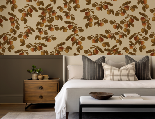 Cézanne - Vintage Apple Tree Branch Painting Pattern Wallpaper Mural