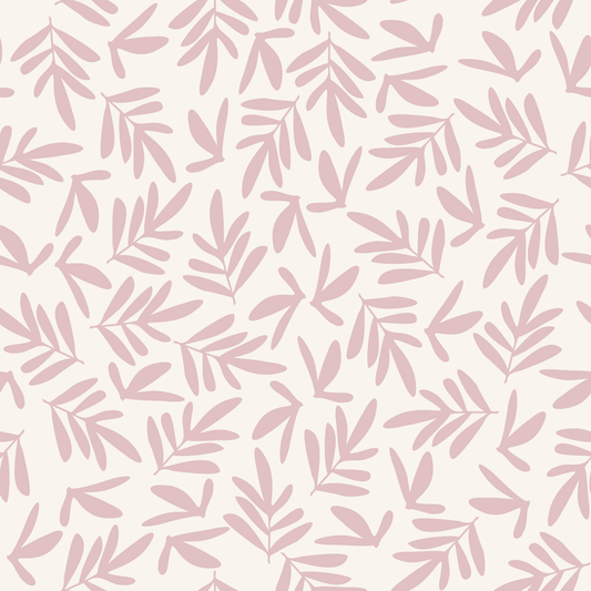 Blush Breeze Neutral Pink Leaves Pattern Full Artwork