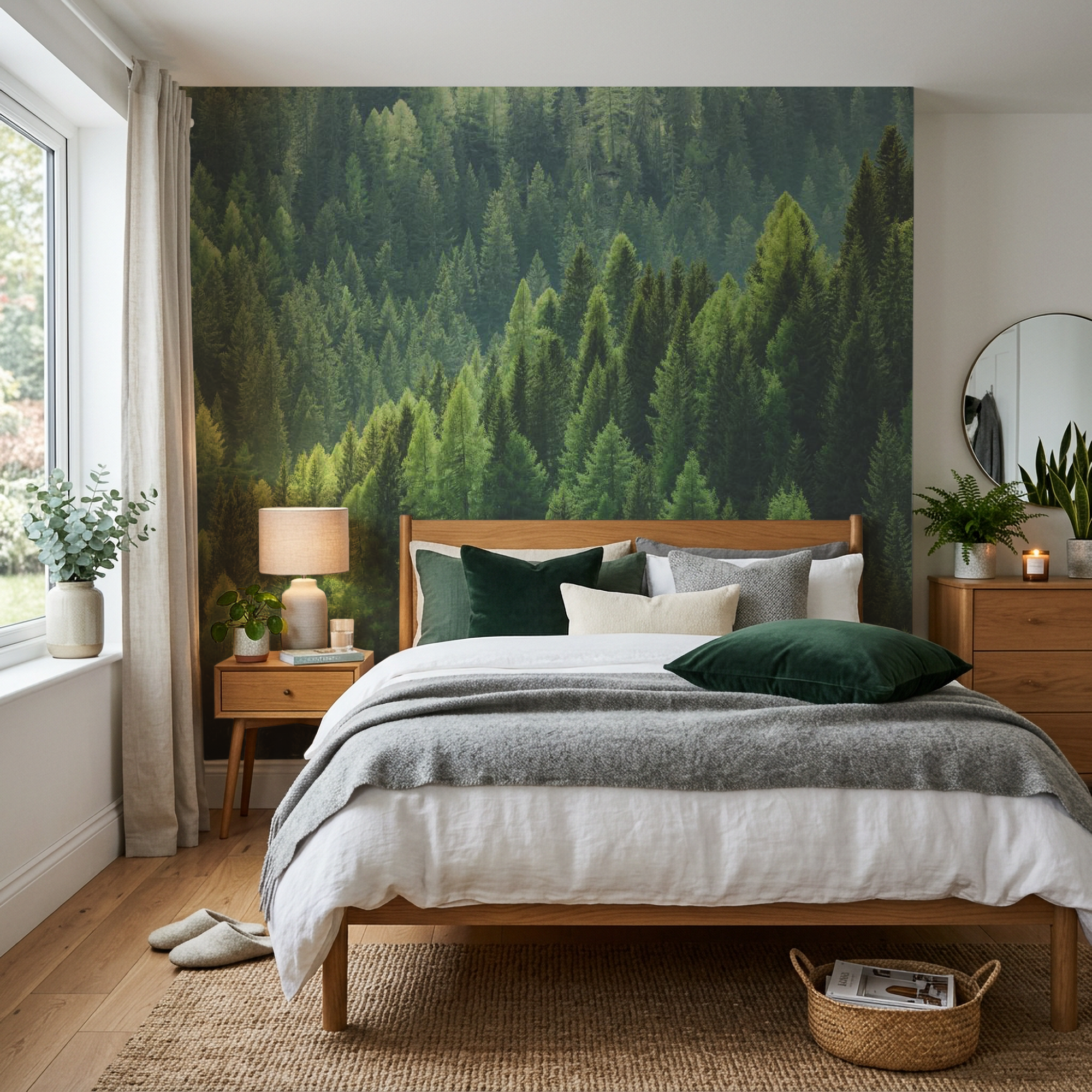 Wall Mural - Green Forest Woodland Photo - Removable Vinyl (Peel & Stick) - Made to Measure