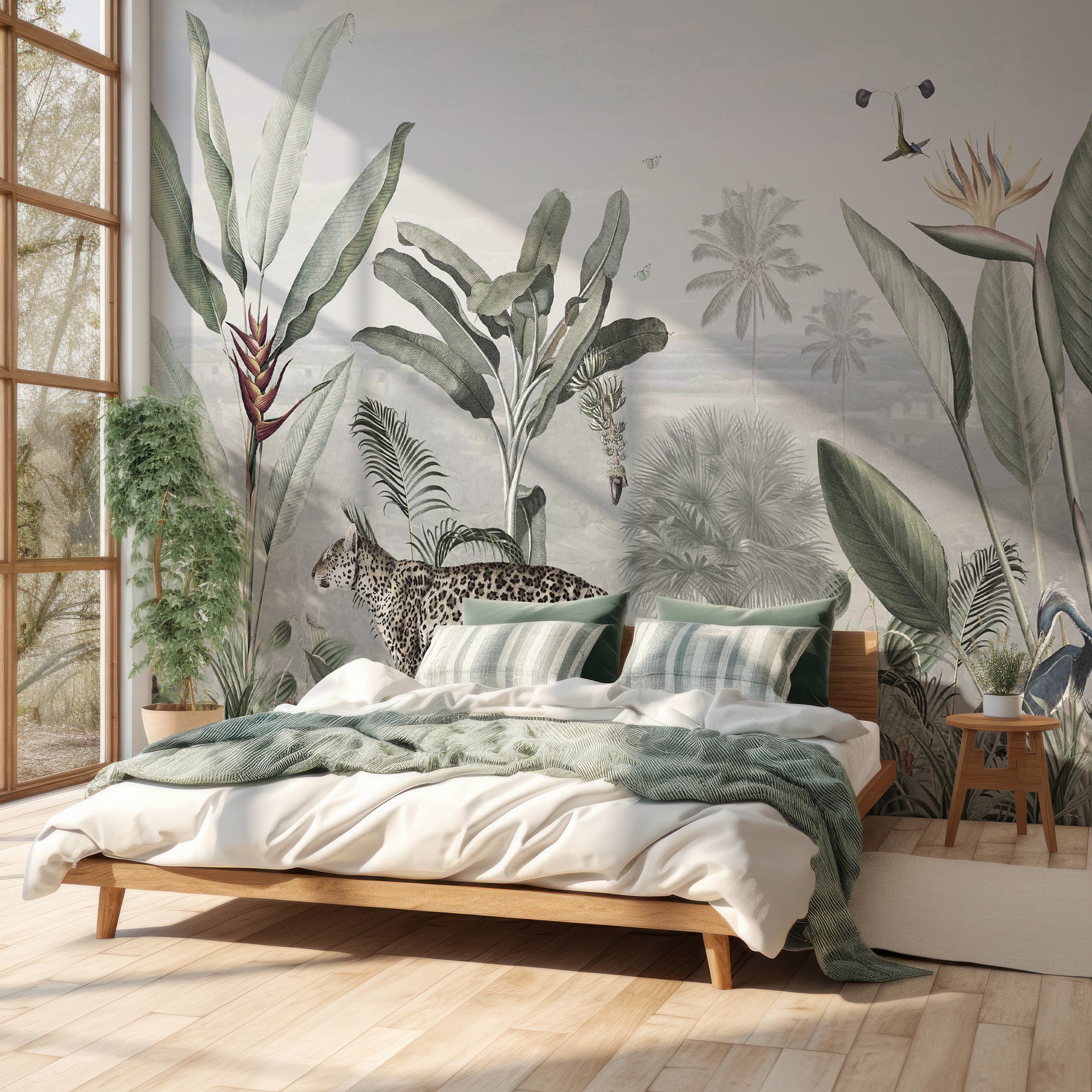 Wall Mural - Green Botanical Tropical Banana Tree - Removable Wallpaper (Peel & Stick) - Made to Measure