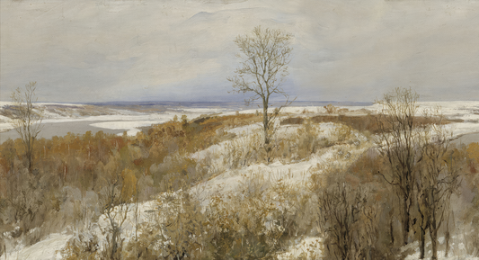 Winter landscape painting