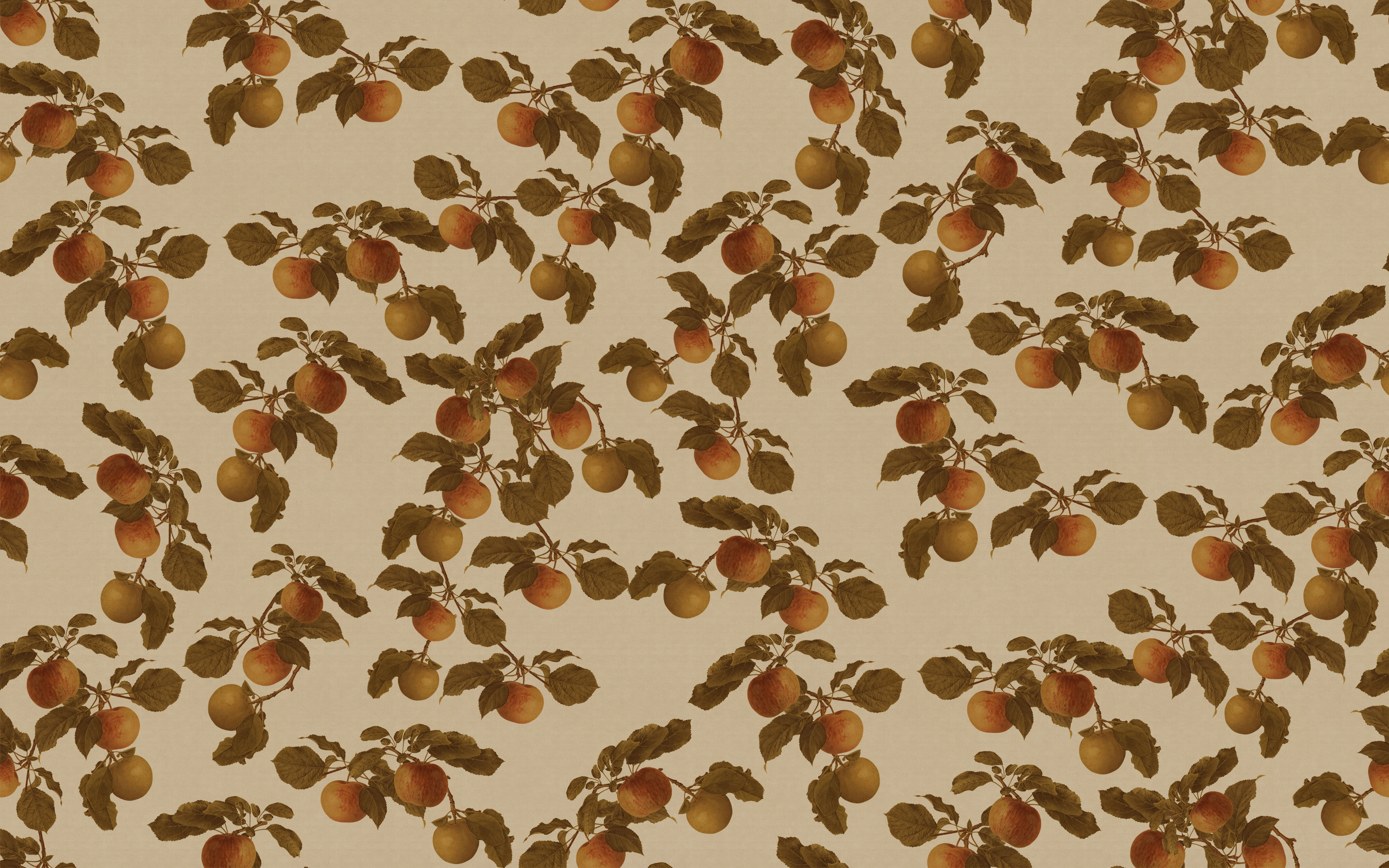 Cézanne - Vintage Apple Tree Branch Painting Pattern Wallpaper Mural