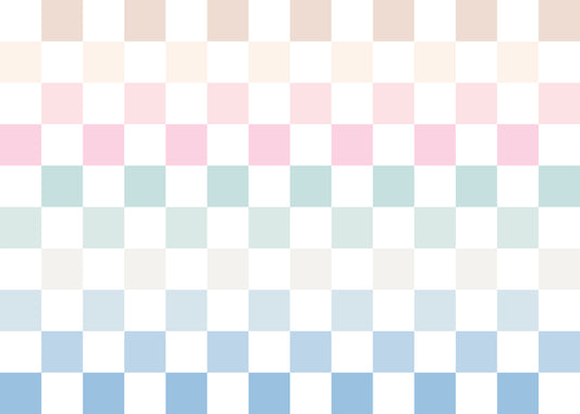 Checkmate Pastel Rainbow Checkerboard design Full Artwork
