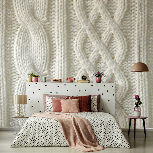 Cozy Wallpaper In Ladies Bedroom With Polka Dot Bed