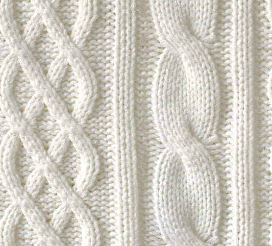 Cozy - Cream Cable Knit Wool Wallpaper Mural