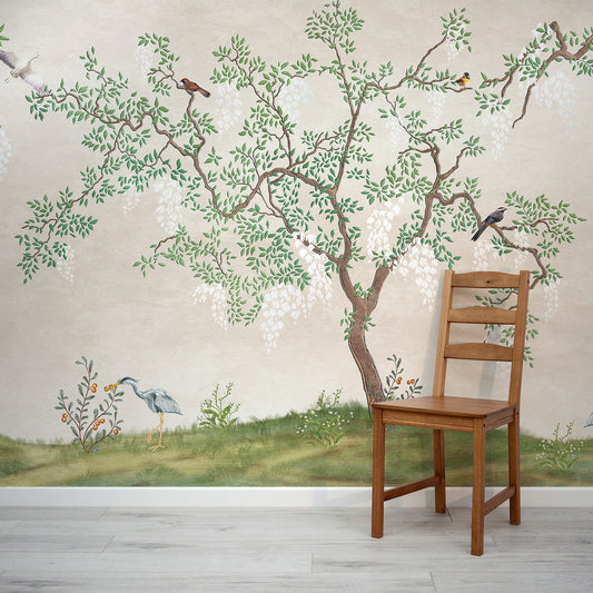 Derous Simplicity Wallpaper In Room With Wooden Foldy Chair