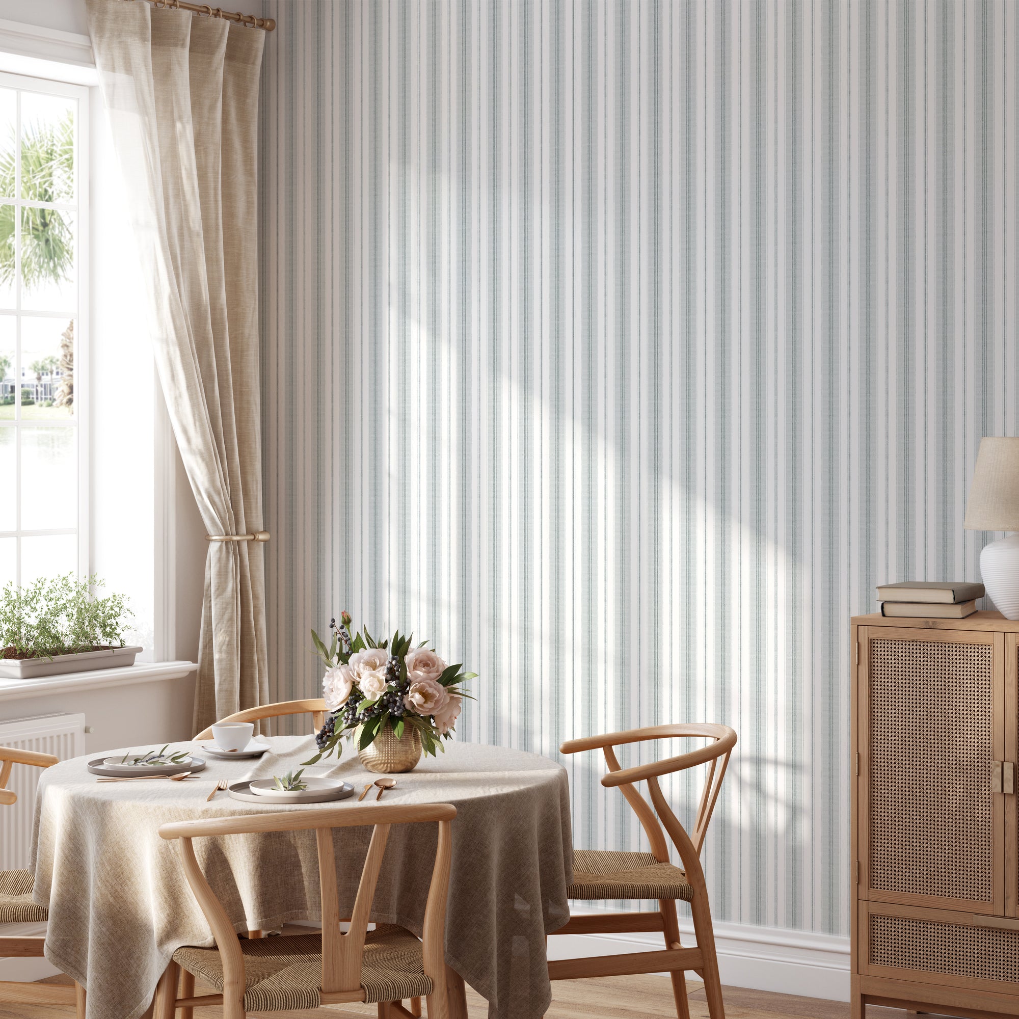 Wall Mural - New England Stripe Wallpaper - Removable Wallpaper (Peel & Stick) - Made to Measure