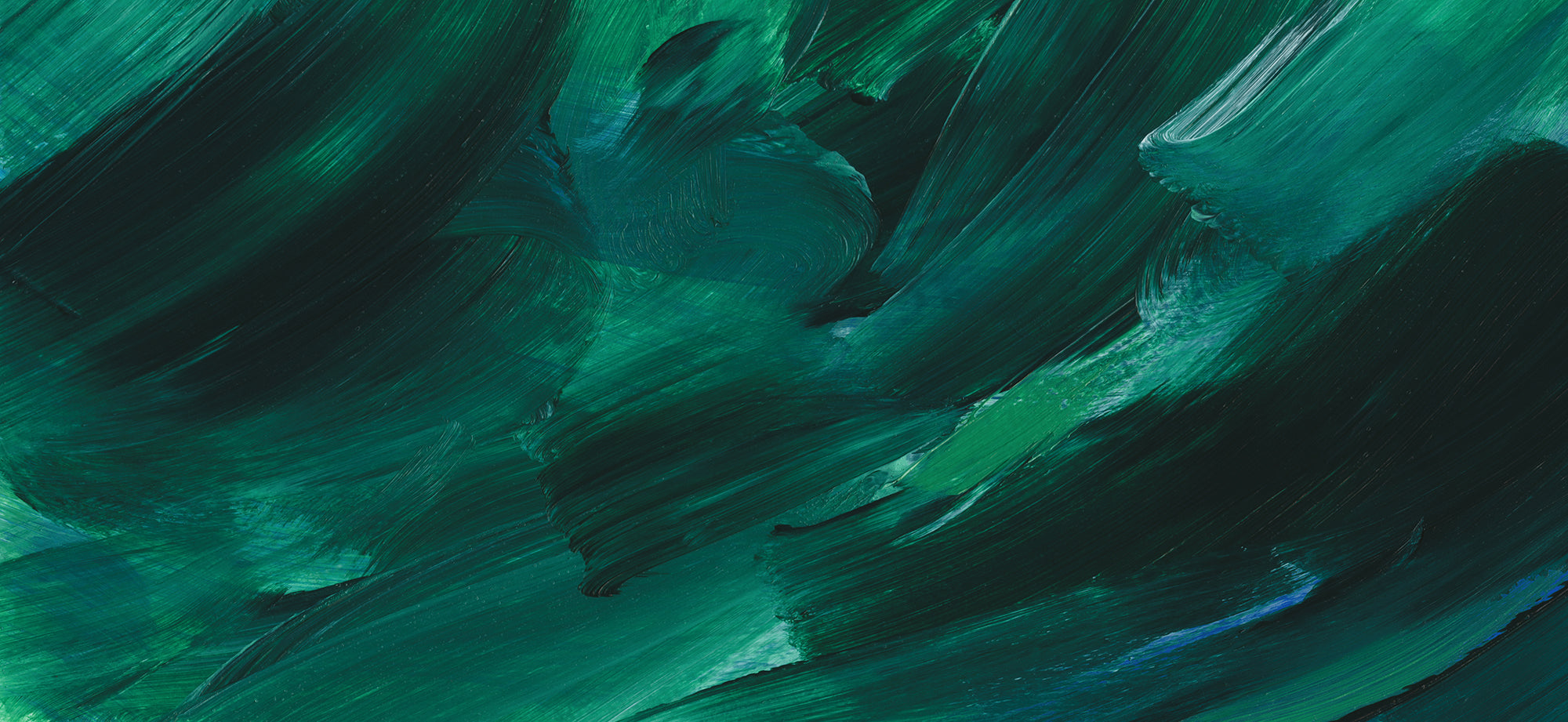 Emerald Brushstrokes - Abstract Emerald Textured Brush Strokes Wallpaper Mural