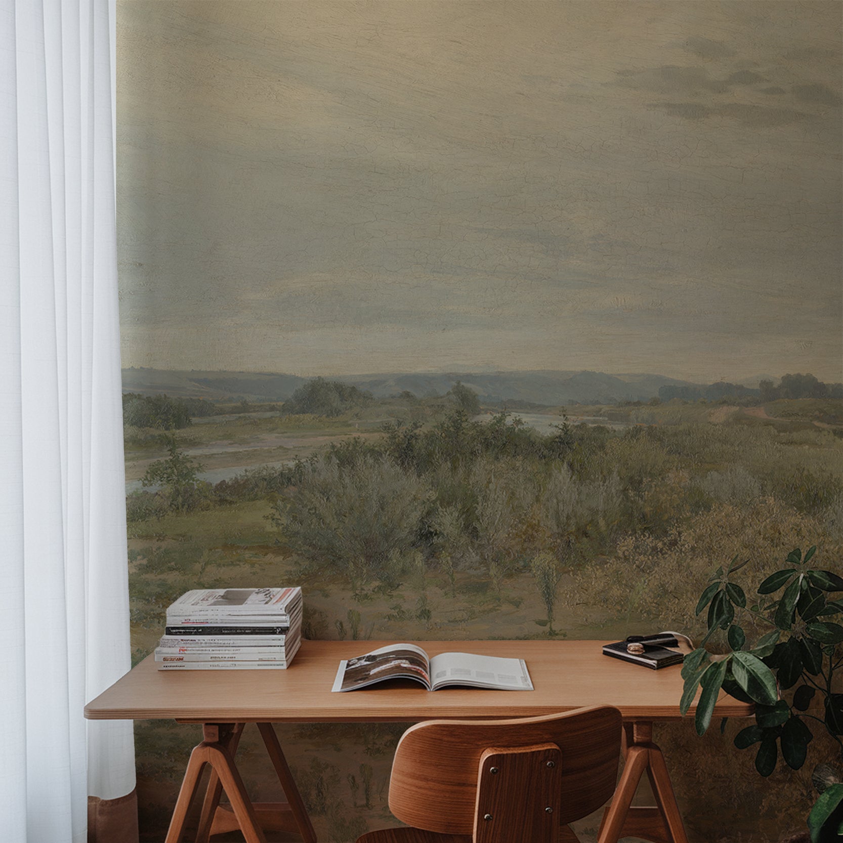 Wall Mural - Vintage British Landscape Painting - Traditional Wallpaper (Paste-the-wall) - Made to Measure