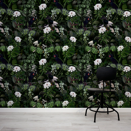 Exotic Night Wallpaper In Room With Black Chair