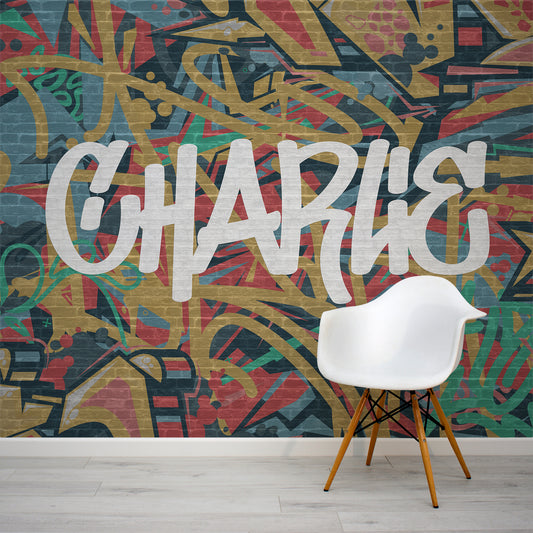 Graffiti Expressions In Room With White Chair