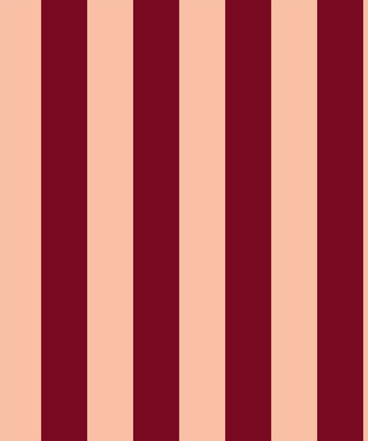 Dark Red and light pink striped wallpaper Holly