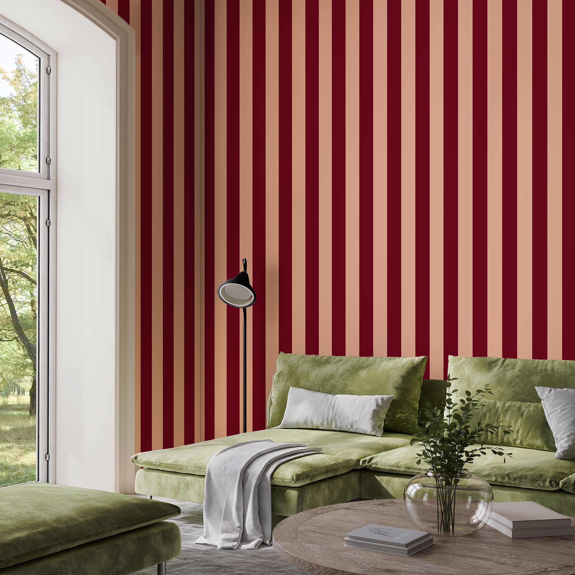 Wall Mural - Bold Traditional Stripe Pattern - Traditional Wallpaper (Paste-the-wall) - Made to Measure