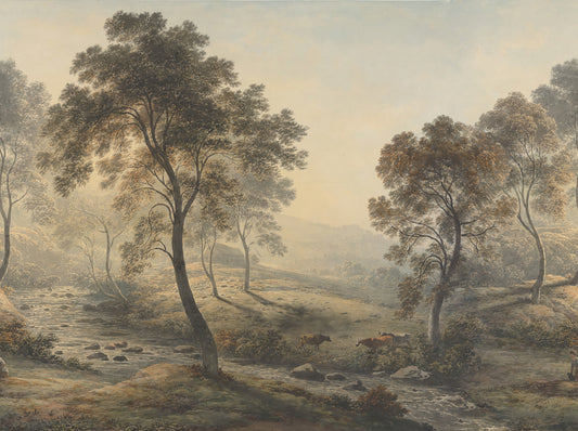 Hudson Wallpaper Landscape with trees and misty atmosphere