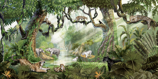 Jungle_Cats_Wallpaper_Mural_Artwork