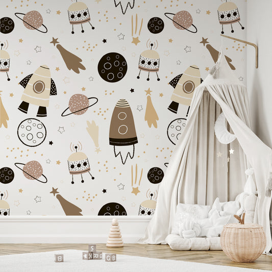 Blast Off Wallpaper - Outer Space Nursery Wallpaper – Just For You Wall  Decals, Removable Wallpaper, Wall Murals