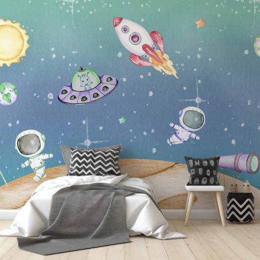 Light Year In Child's Monochrome Bedorom With Black, White & Grey Bed