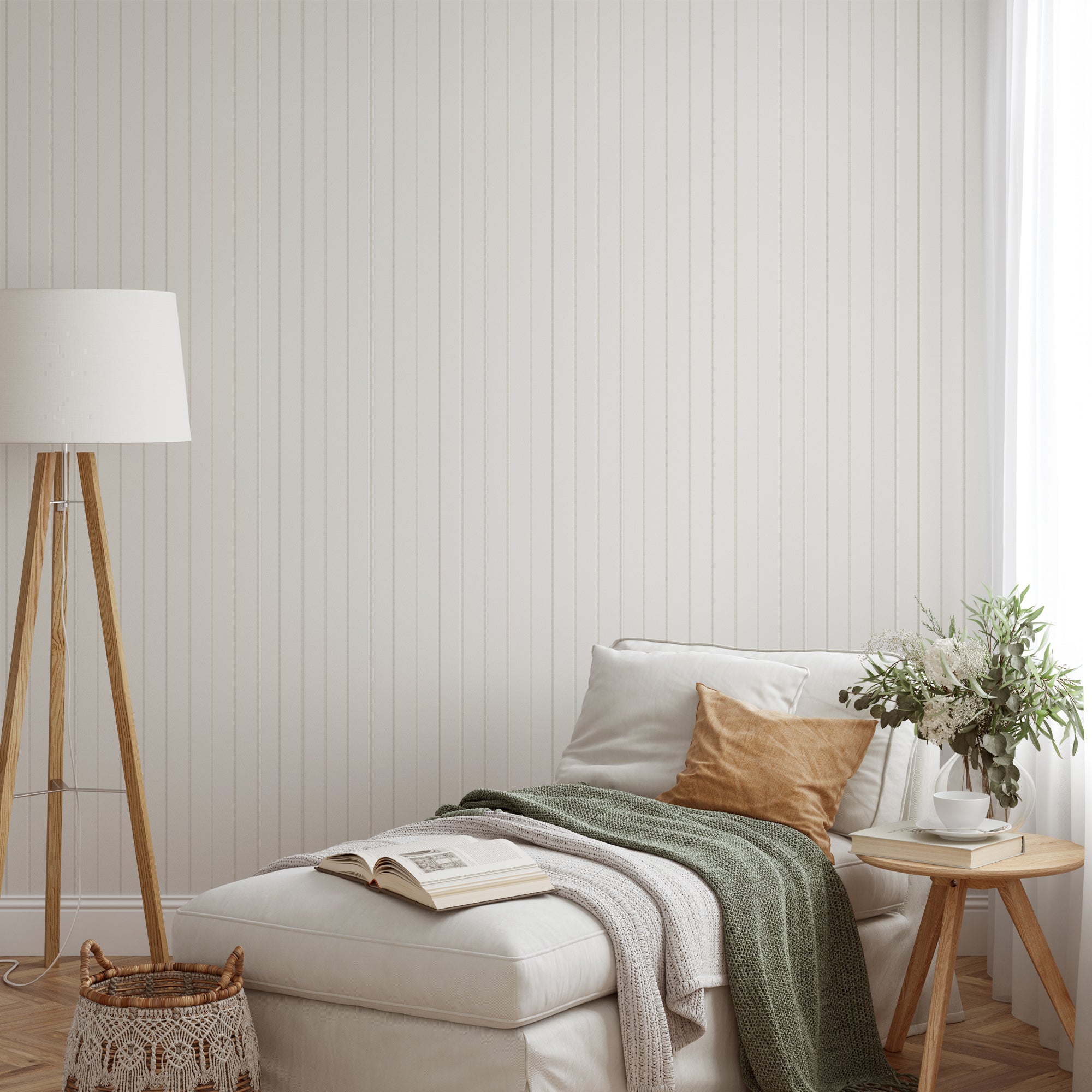 Wall Mural - Pin Stripe Textured - Traditional Wallpaper (Paste-the-wall) - Made to Measure