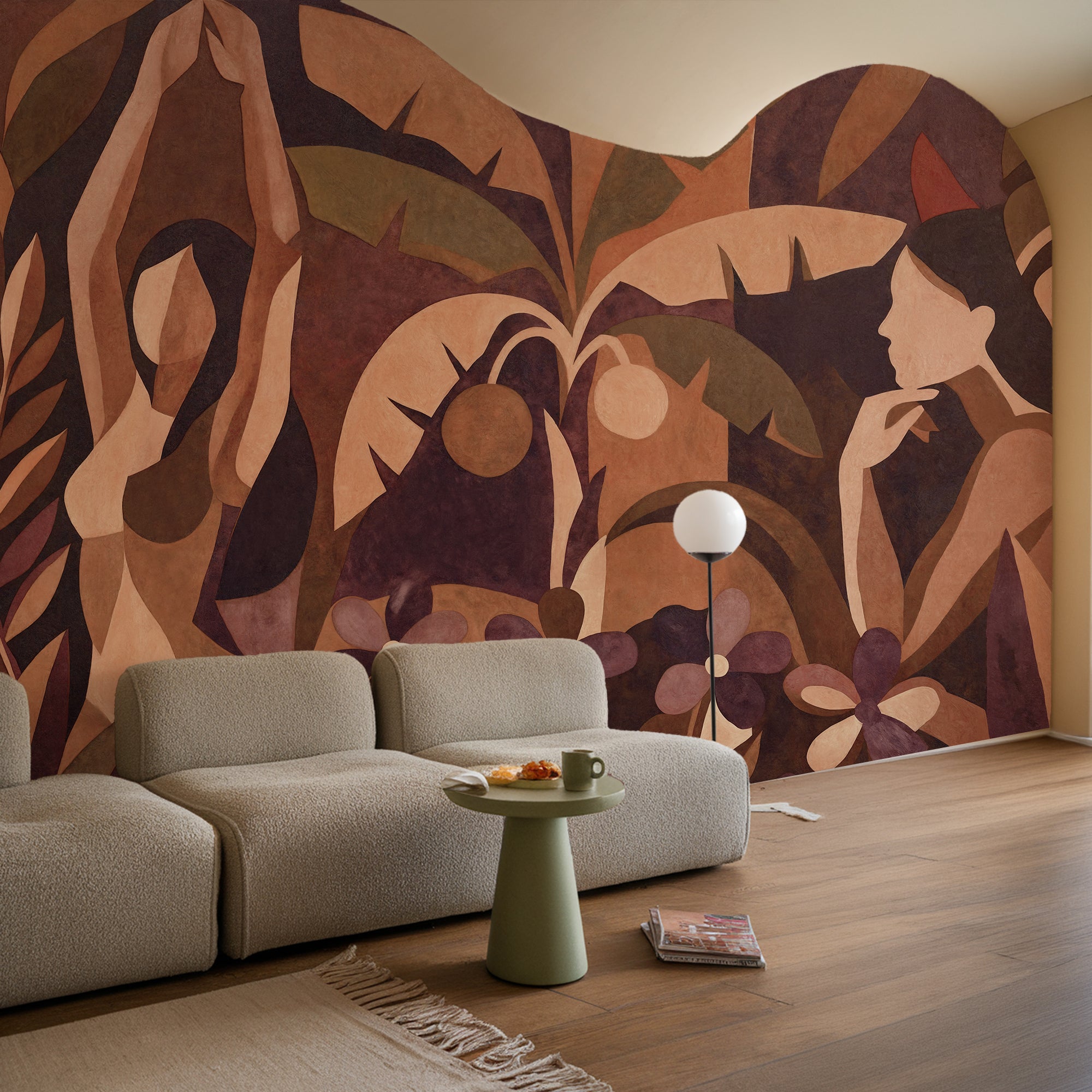 Wall Mural - Cubist Tropical - Traditional Wallpaper (Paste-the-wall) - Made to Measure