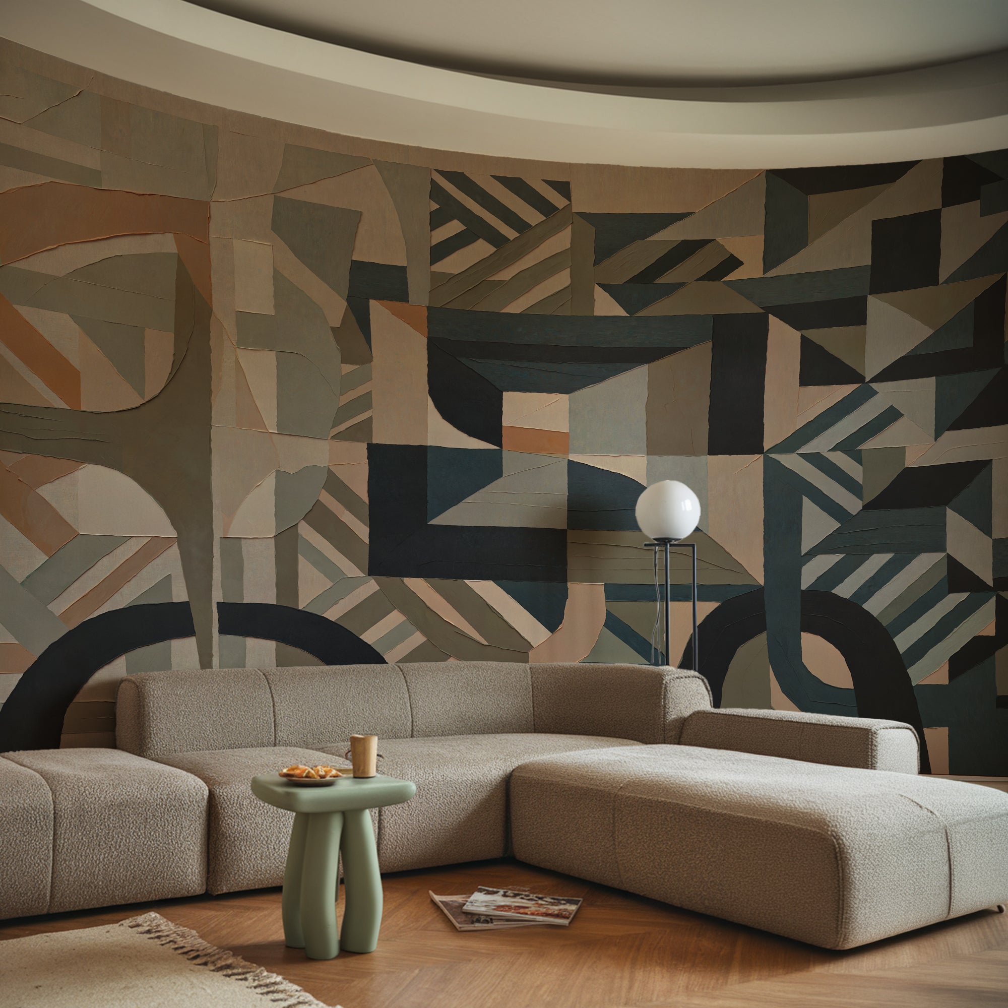 Wall Mural - Mid-century Geometric Art - Removable Vinyl (Peel & Stick) - Made to Measure