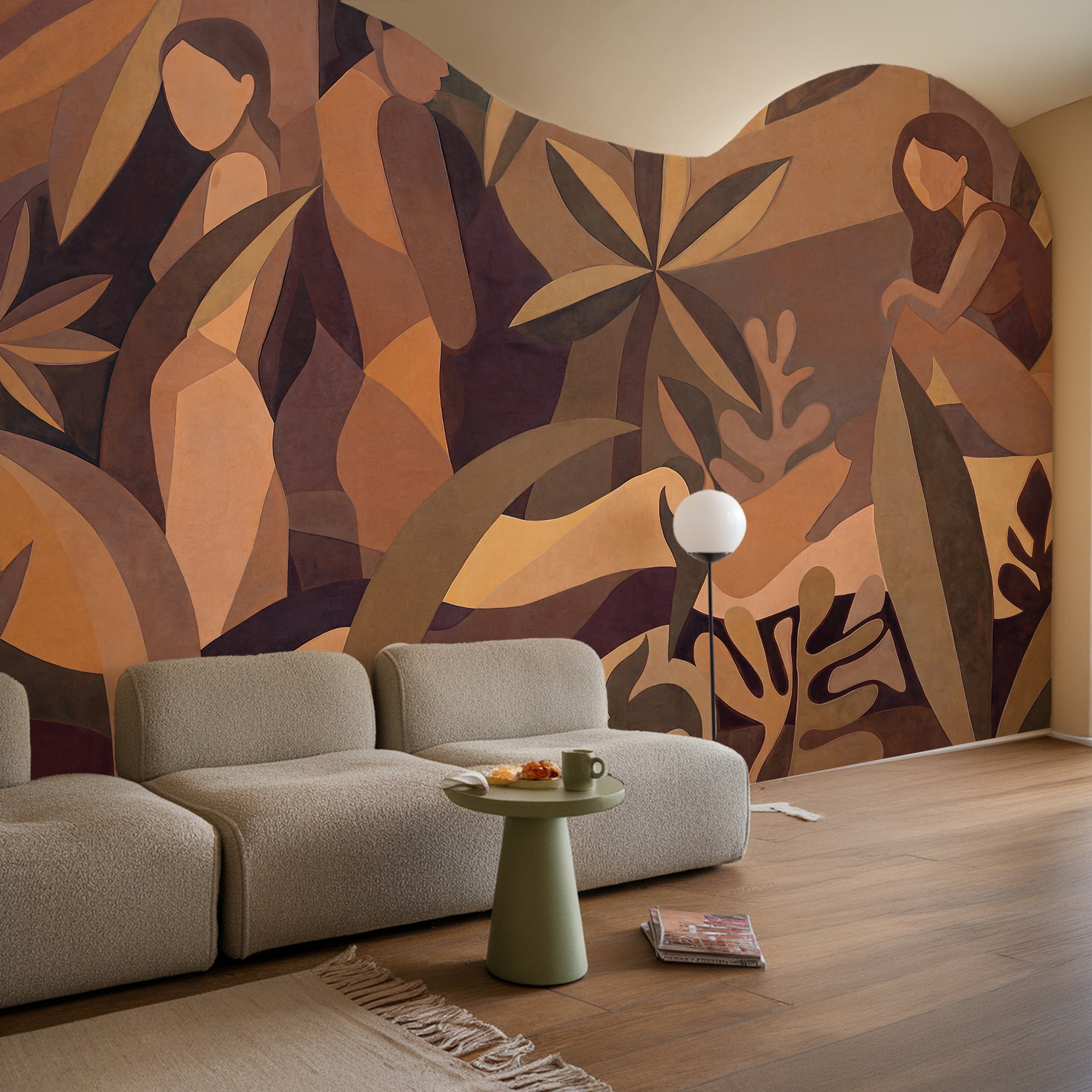 Wall Mural - Geometric Tropical - Traditional Wallpaper (Paste-the-wall) - Made to Measure