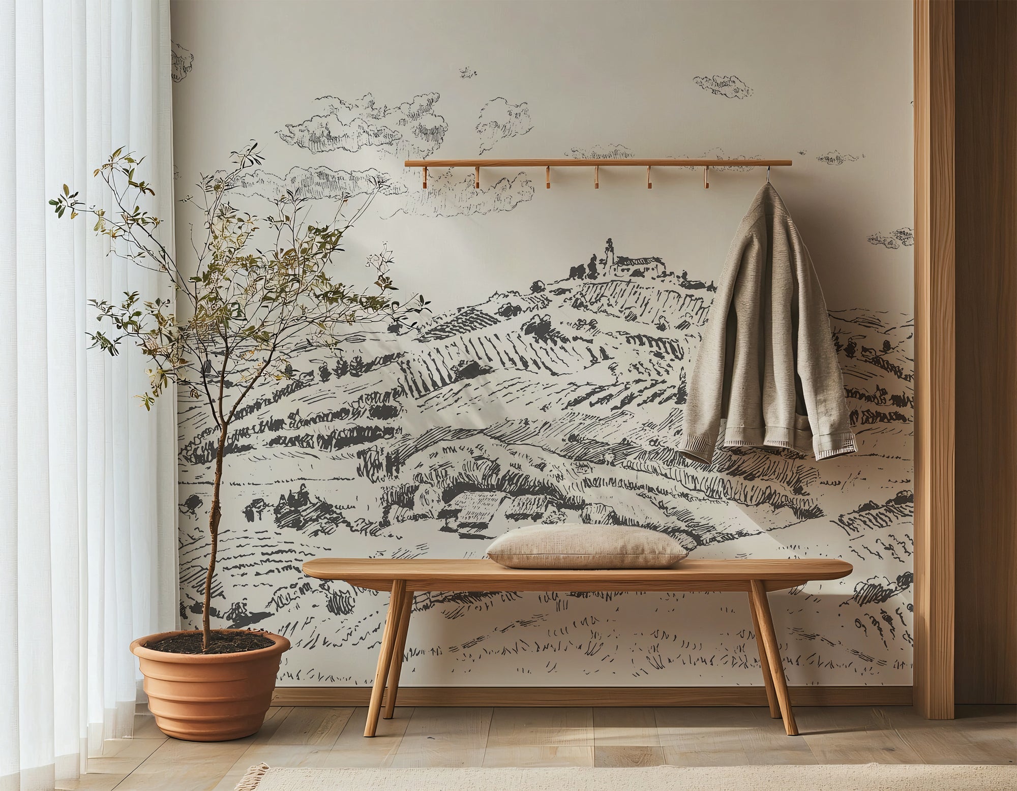 Wall Mural - Countryside Landscape - Traditional Wallpaper (Paste-the-wall) - Made to Measure