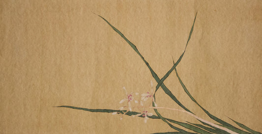 Orchid - Japanese Pink Orchid Ink Painting Wallpaper Mural