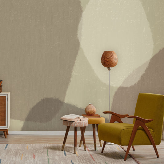 Paint Splash Symphony Wallpaper In Lounge With Yellow Soft Seat