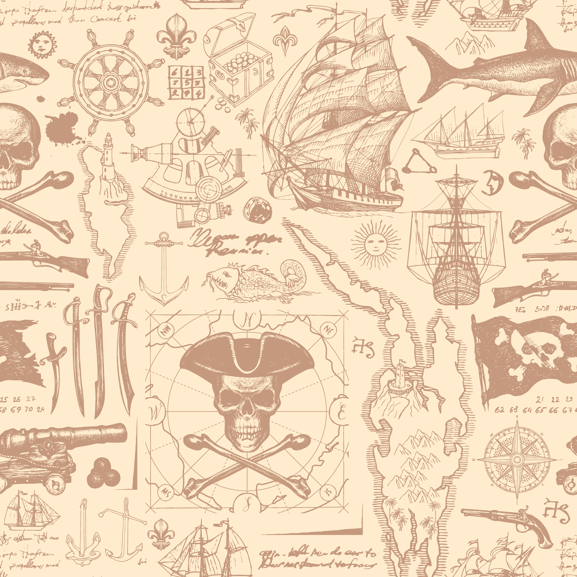 Pirates_Blueprint_Wallpaper_Mural_Artwork