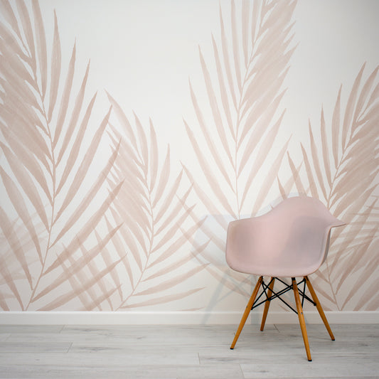 Raffia PinkWallpaper In Room With Light Pink Chair