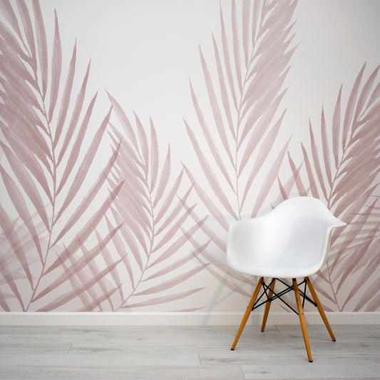 Raffia Red Wallpaper In Room With White Chair