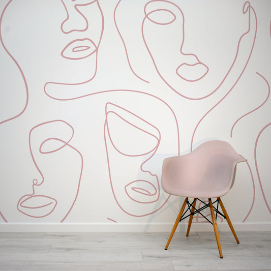 Robyn Ros Wallpaper Mural With Pink Chair