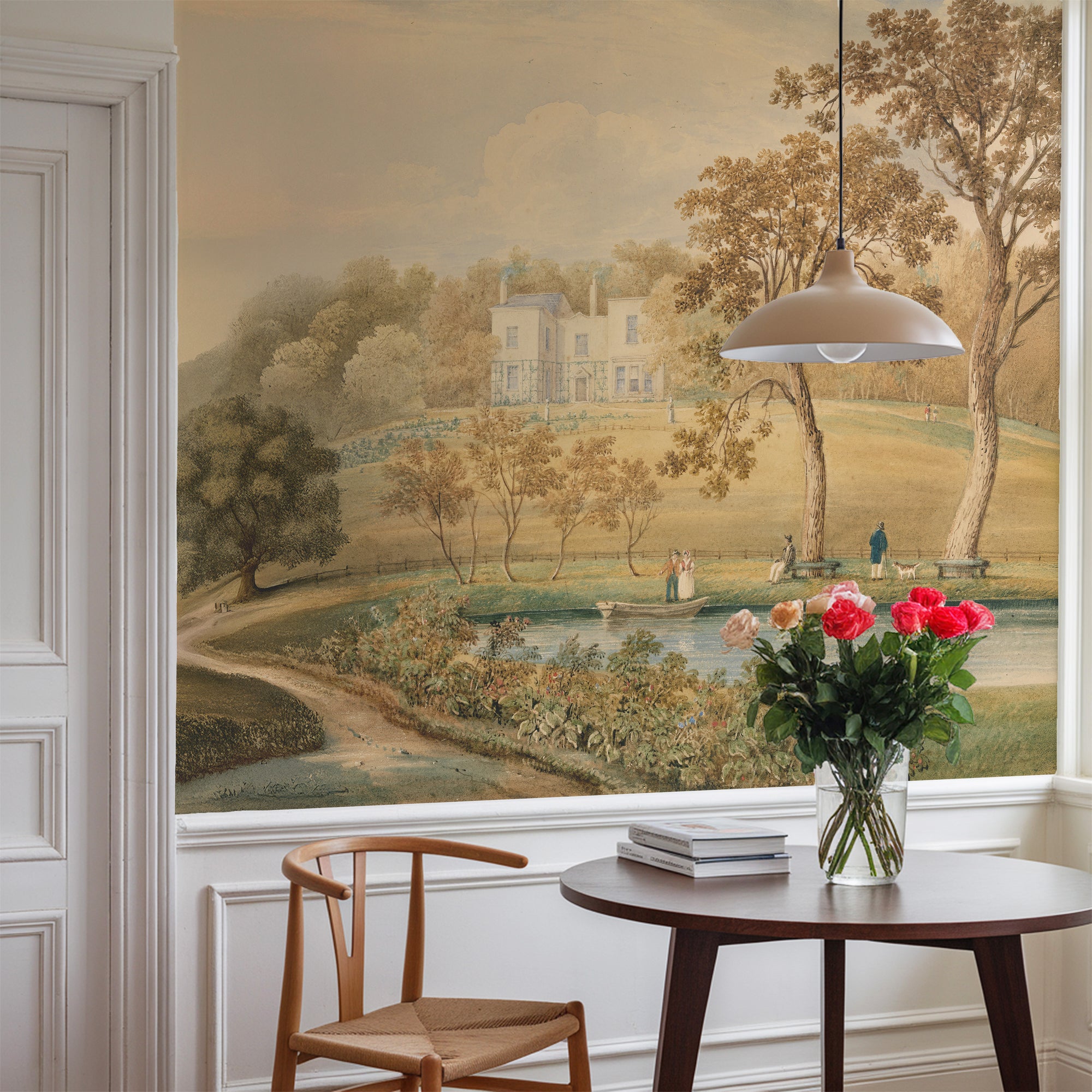 Wall Mural - Vintage Victorian Country Garden - Traditional Wallpaper (Paste-the-wall) - Made to Measure